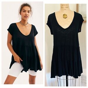 Free People We The Free Sunshine In The Rain Tee, Medium, Black